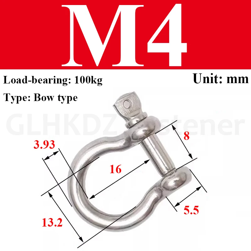 

Дужка типа D из нержавеющей стали 304 M4-M32