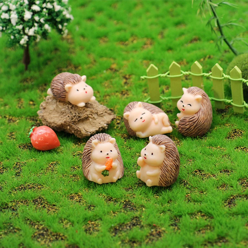 

1 шт. Милая мультяшная маленькая Ежик микро пейзаж полимерные поделки DIY ландшафтное украшение домашние украшения садовые аксессуары