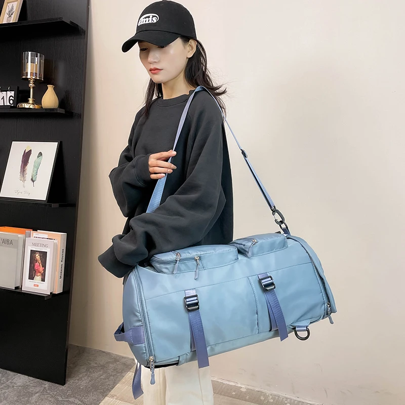 Double Shoulder Travel Bag Large Capacity Luggage Bag New Men And Women Travel On Campus Dry And Wet Separation Storage Bag M606