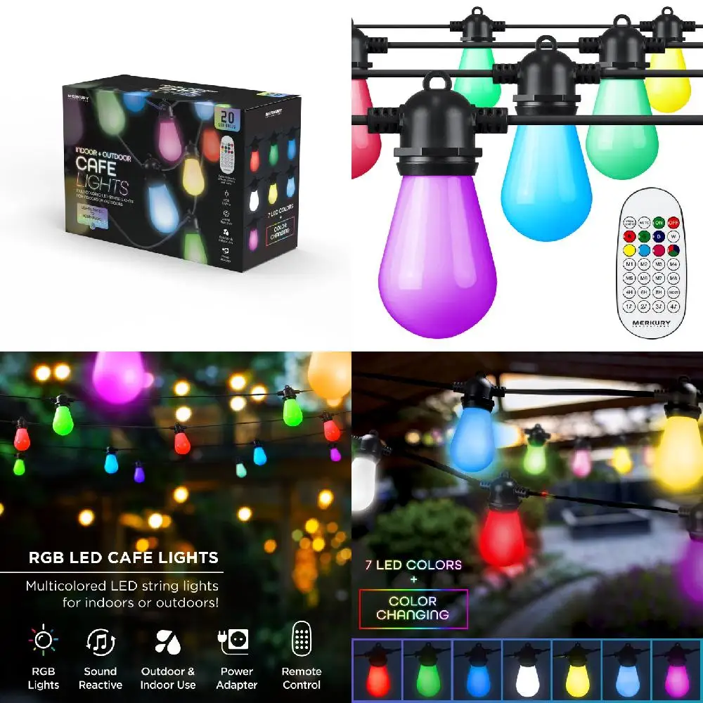 

Beautiful Professional Quality Multicolored 150+ Durable Outdoor LED Cafe String Lights - Great Fun & Durability.