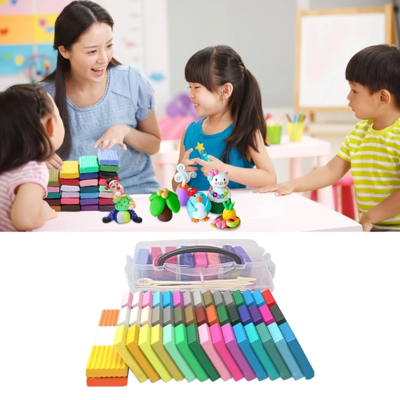 

Soft Clay Set Toy 24/36/50 Color Clay Set DIY Craft Kits Children Favor Gift
