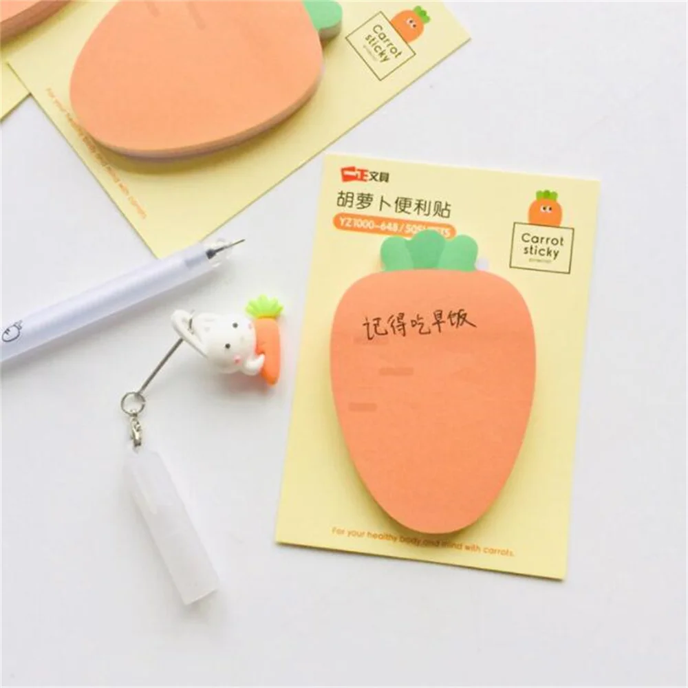 

1pc carrot N Times Sticky Notes Creative Office Decor Paper Memo Pad Shipping Supplies Decoration Japanese Stationery
