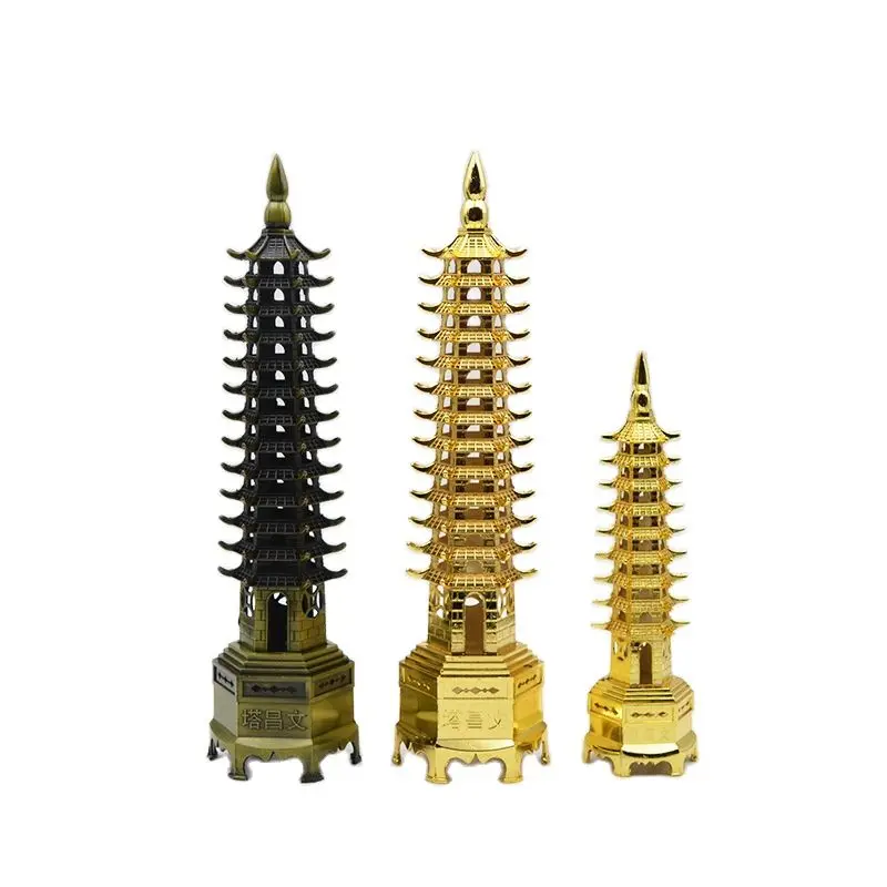 

13 Layer Alloy Home Decoration Wenchang Tower Chinese Style Home Craft Decoration Copper Ware Wenchang Tower Metal Ornaments