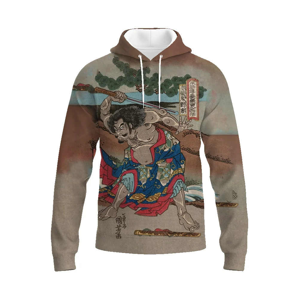 

National quintessence print hooded sweater men's spring and autumn casual hoodie couple models niche pullover men's jacket