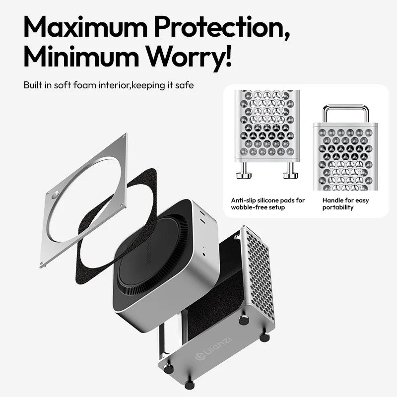 Фото Ulanzi QT01 Mac Мини-чехол из алюминиевого сплава для Mac Mini M4/M4 Pro Оптимизированное рассеивание тепла DIY MAC Мини-подставка Магнитная настройка №5