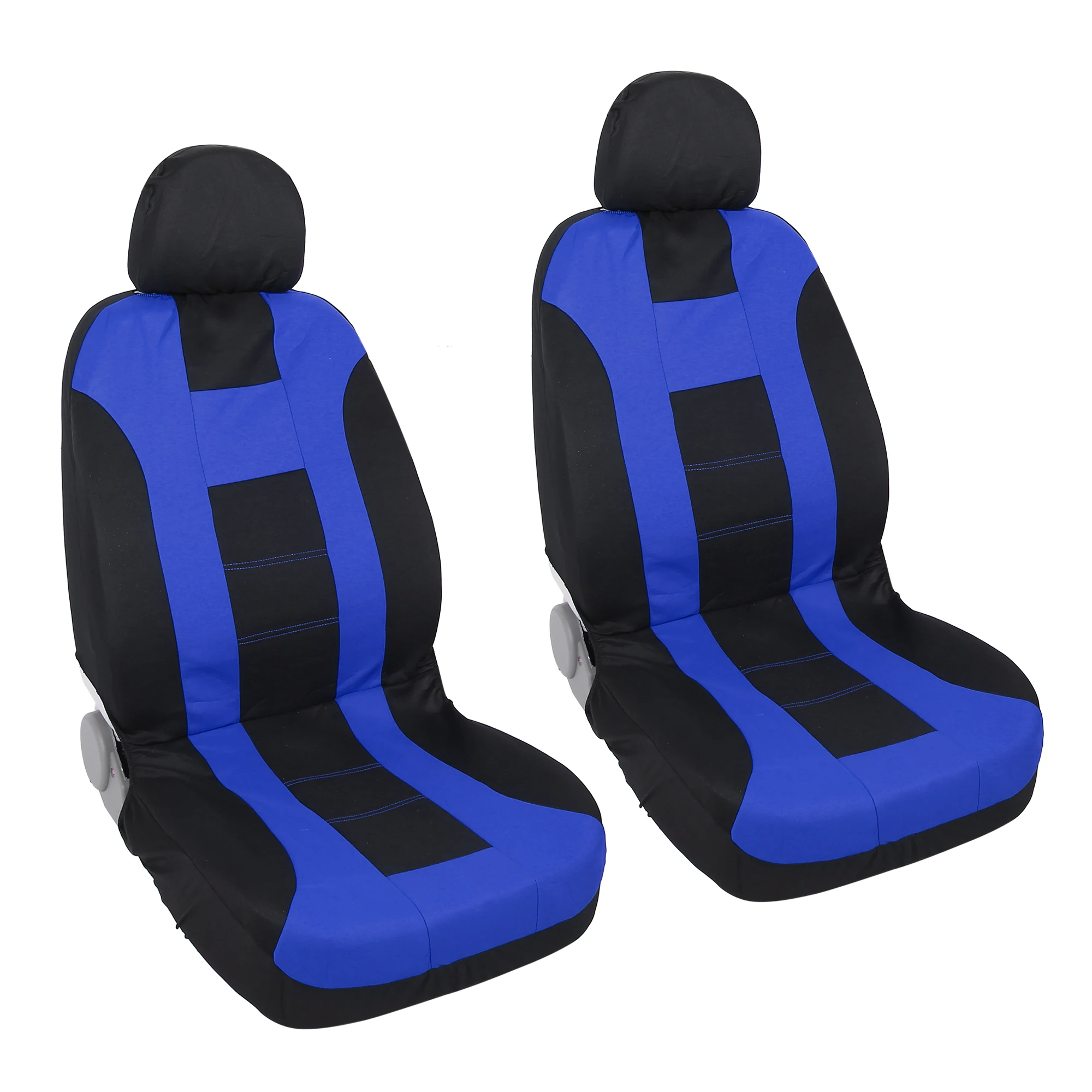 

Universal Front Fit Full Set Car Seat Cover Fabric Seat Protector Pad for Vehicle Truck SUV Black Blue