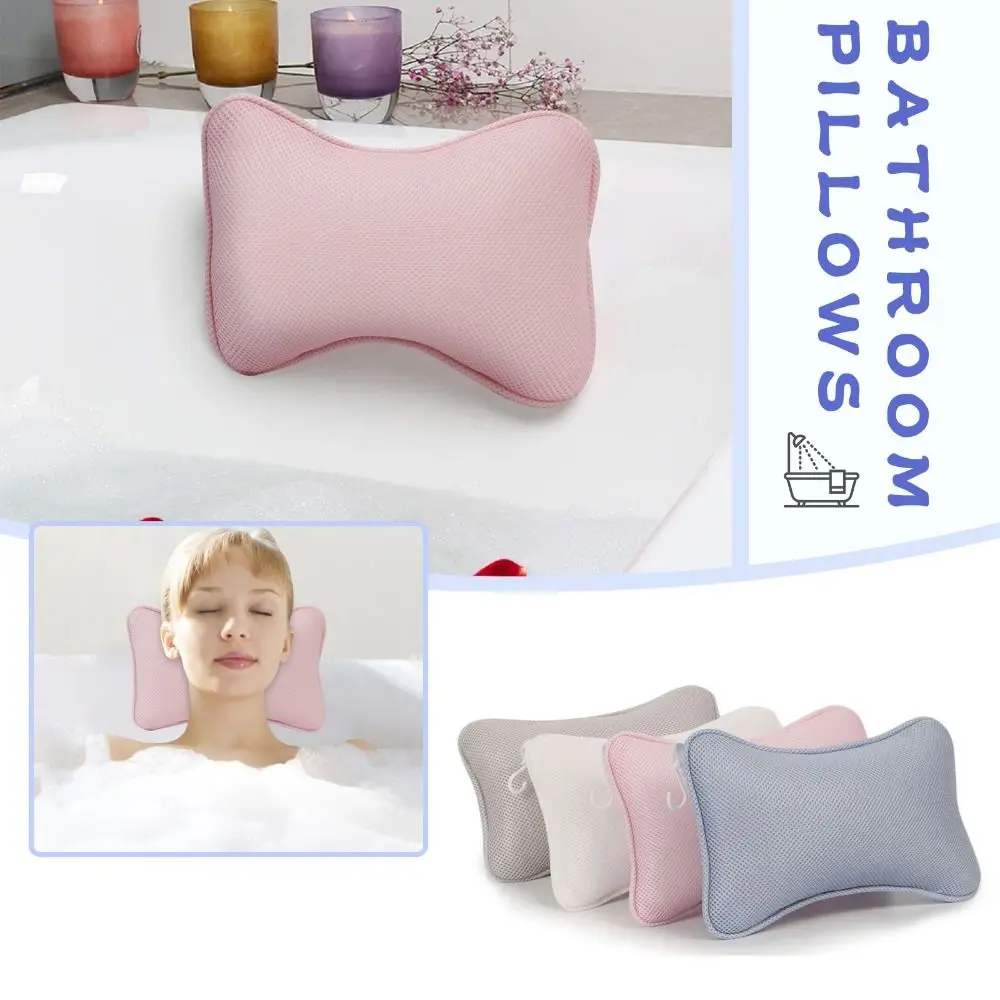 

Comfort Suction Cups Bath Tub Bathroom Supply Bath Pillow Spa Bathtub Non-slip Cushioned Head Rest Pillows