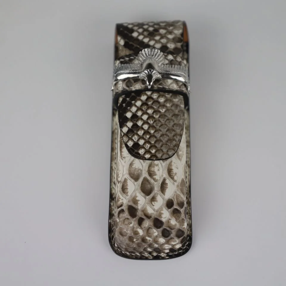 Imported Python Skin Grand Figure Shaping Pure handmade Stationery Pen Case Pencil Bag Pen Storage Box For Two Pens