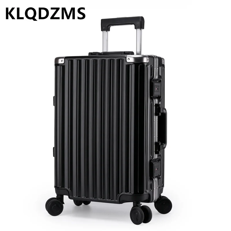 KLQDZMS 24 inch Suitcase Female Aluminum Frame Strong And Durable Wheel New Trolley Luggage 20 Inch Cabin Password Box Male