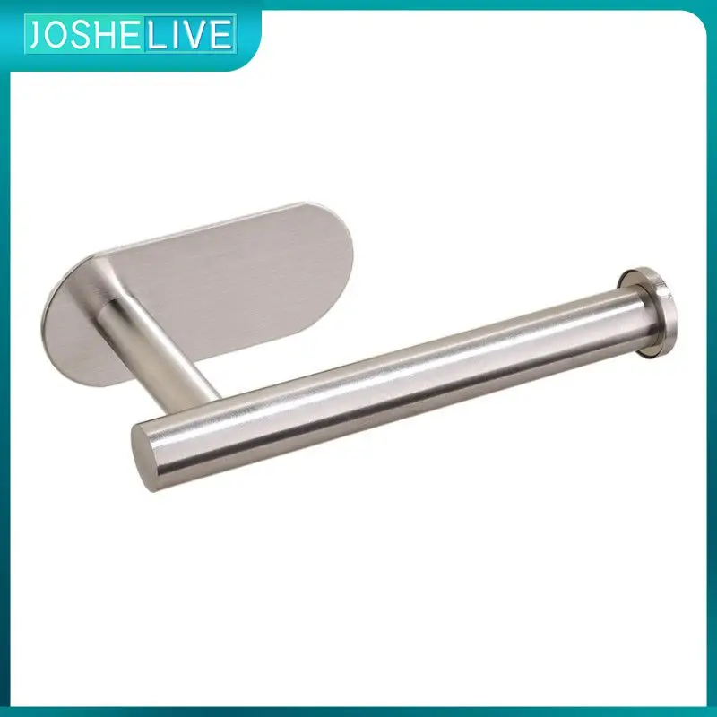 

Self-Adhesive Bath Paper Holder Stainless Steel Toilet Roll Organizers Bar Towel Ring Rail Rack Non-Drilling Toilet Accessories