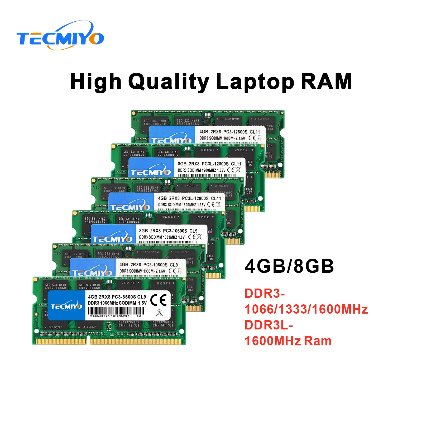 Память для ноутбука TECMIYO ОЗУ DDR3 DDR3L 4 ГБ 8 1600 МГц 1333 1066 1 35 в/1 5 в PC3