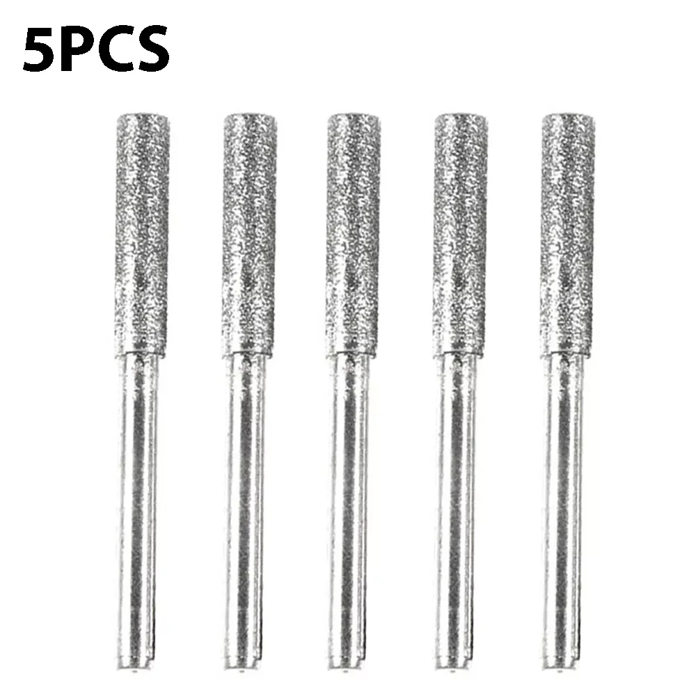 

Diamond Coated Cylindrical Burr 4mm Chainsaw Sharpener Stone File Chain Saw Sharpening Carving Grinding Tools Silver/Pink