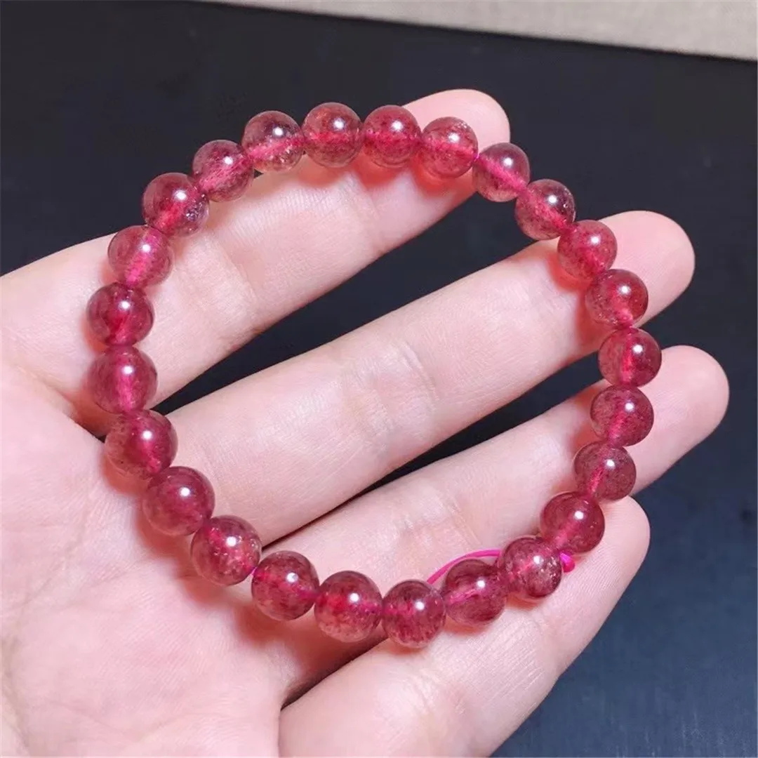 

7mm Natural Gold Strawberry Quartz Braceet Jewelry For Women Lady Men Love Gift Reiki Crystal Stone Energy Beads Strands AAAAA
