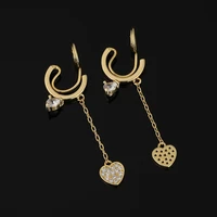show face thin love long tassel mosquito coil ear clip temperament small heart shaped ladies earrings hot sale