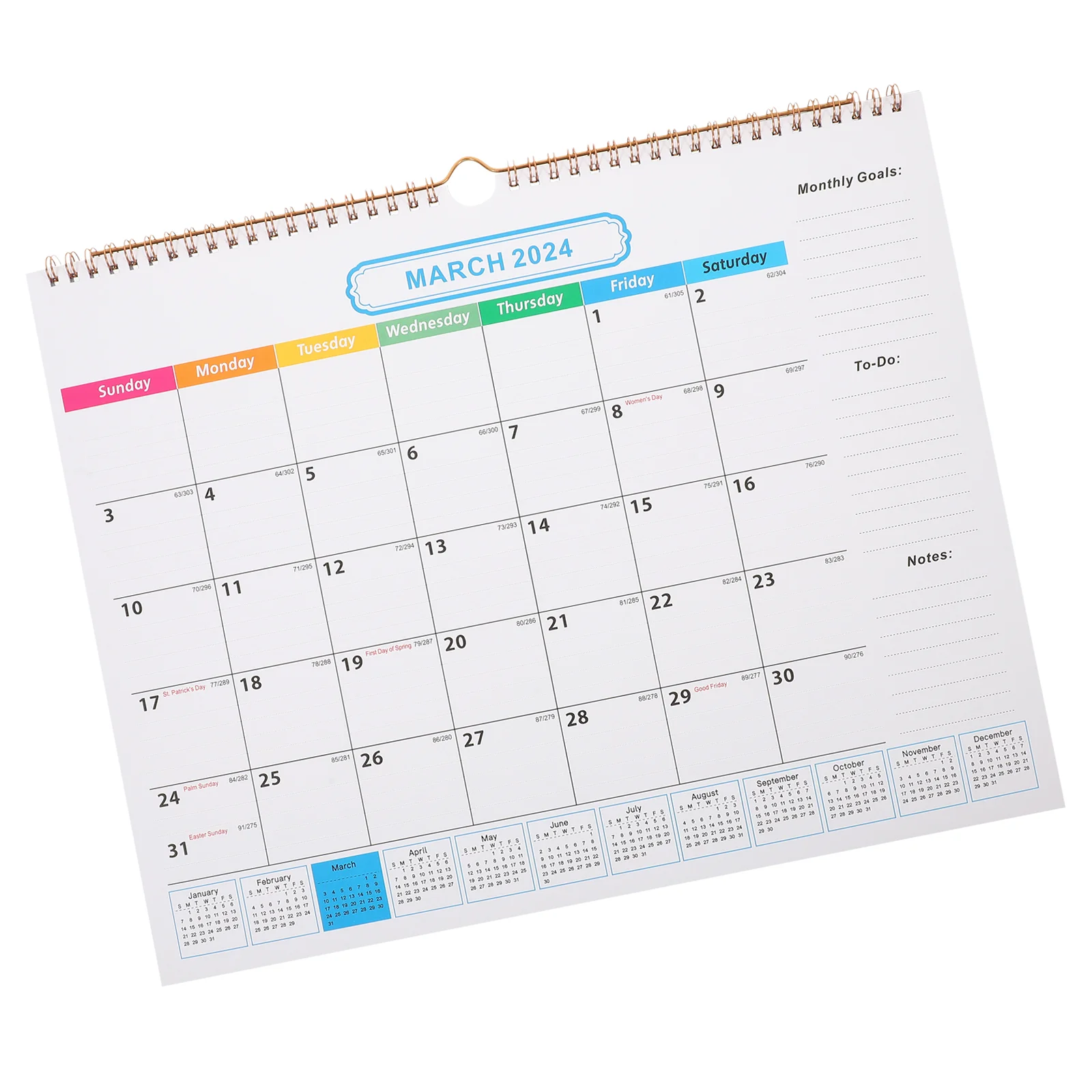 

Календарь для офиса 2024, настенный календарь для ежедневного использования, прочные праздничные ежемесячные календари 2023-2024