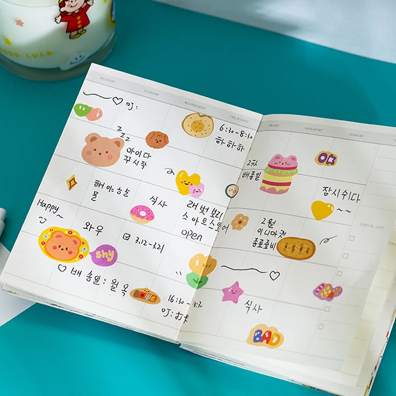 

2PCS/ Box Sticker Cartoon Decoration Scrapbooking Stationery School Supplies Coated Paper Scrapbook Stickers