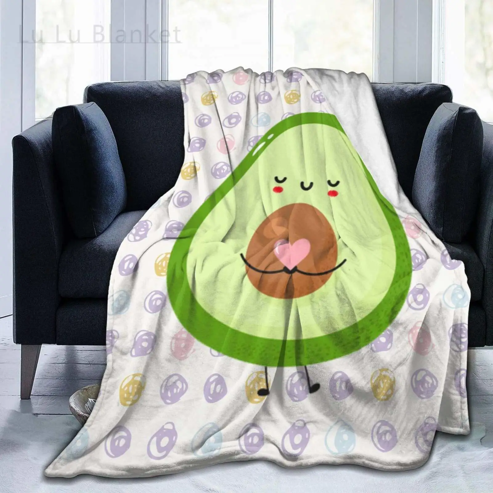 

Jumping Cute Funny Avocado Blanket Flannel Throw Lightweight Cozy Couch Bed Soft and Warm Plush Quilt 120x150cm for Teens