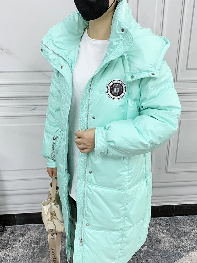 Women's Down Jacket Hooded Long Overcoat Female Puffer Jacket Winter Woman Parkas 90% White Duck Down Coats Thick Mujer Chaqueta