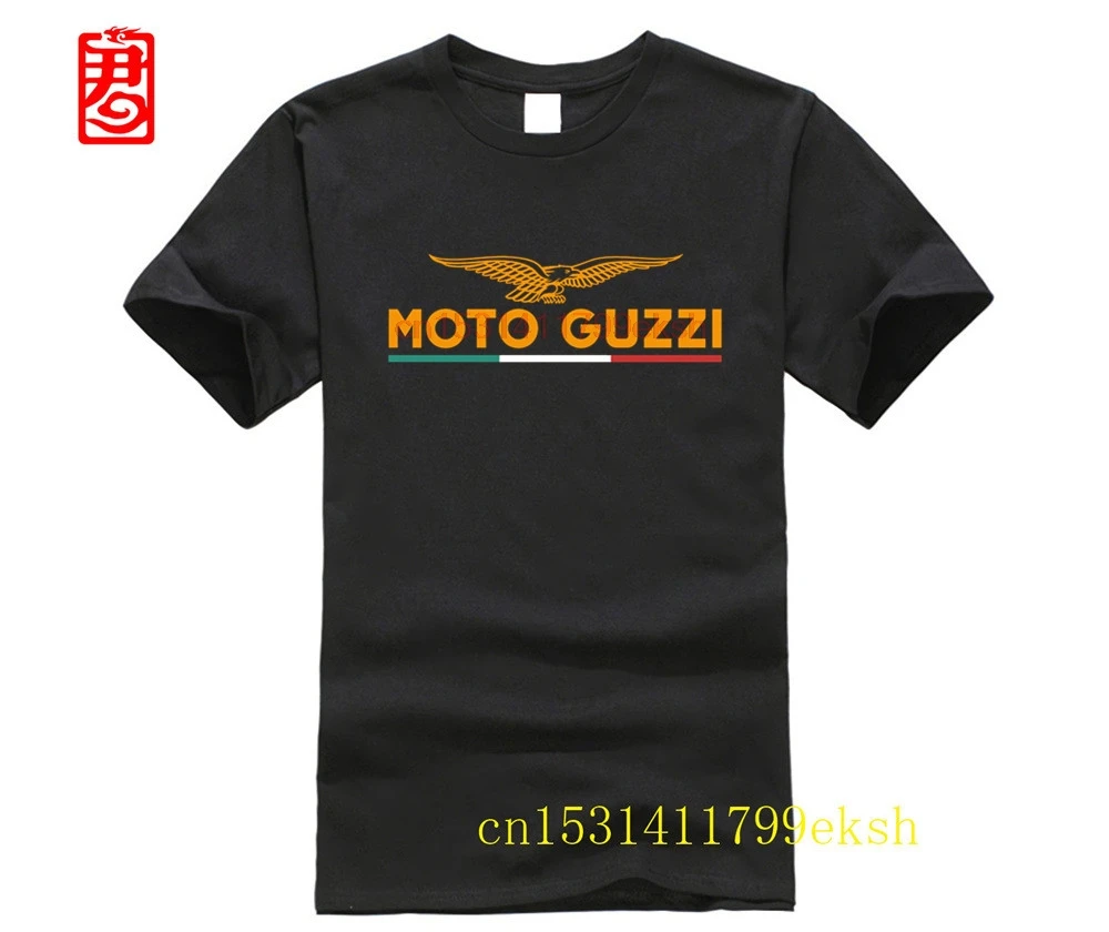 

Трехцветная Футболка Moto Guzzi с логотипом орла и клейкой эмблемой MOTO GUZZI