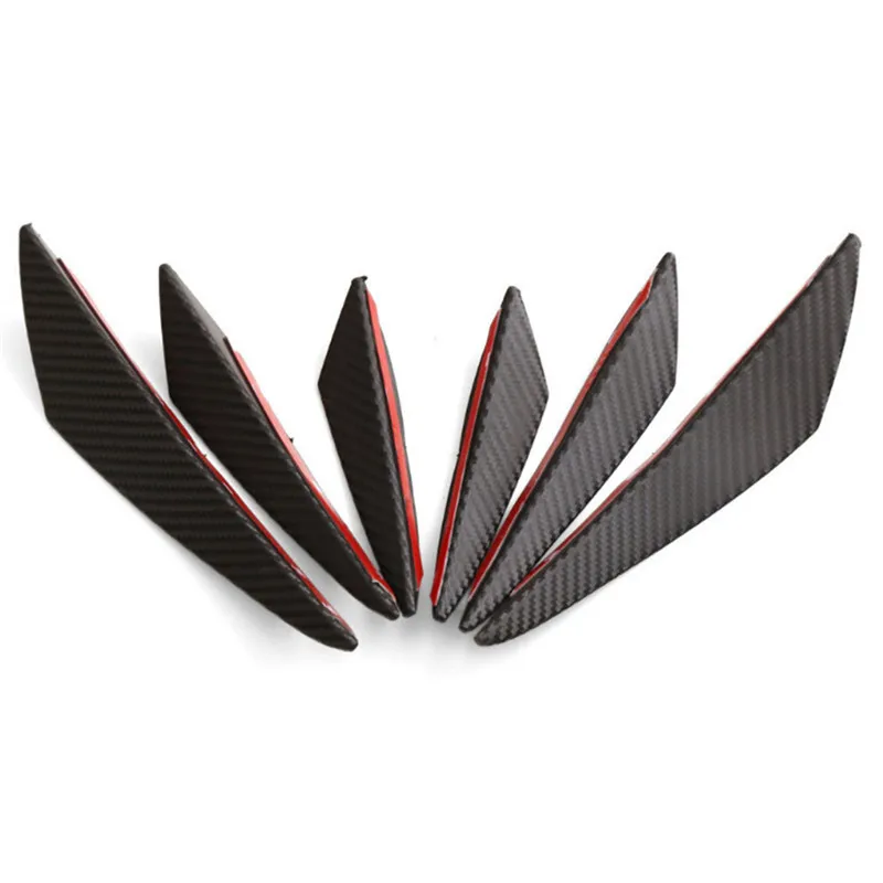 

New High quality ABS Carbon Fiber Style Car Front Bumper Lip Splitter Body Spoiler Canards 6pcs/lot