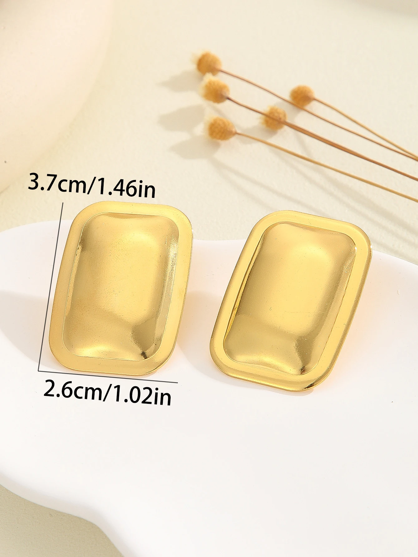 Модные прямоугольные позолоченные серьги для женщин и девушек винтажные