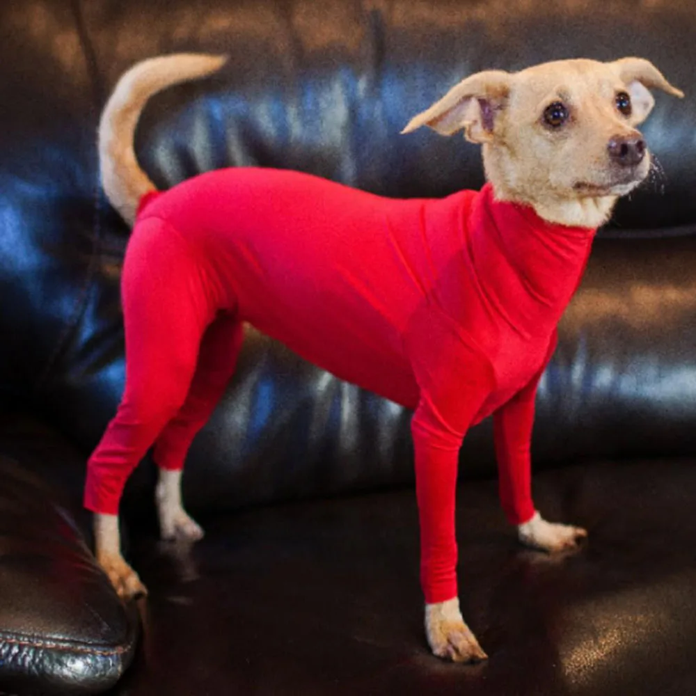 Pet Dog Onesie Clothes Medium Large Pajamas Anxiety Calming Shirt 4 Legs Jumpsuit Prevent Shedding Hair Surgery Recovery |