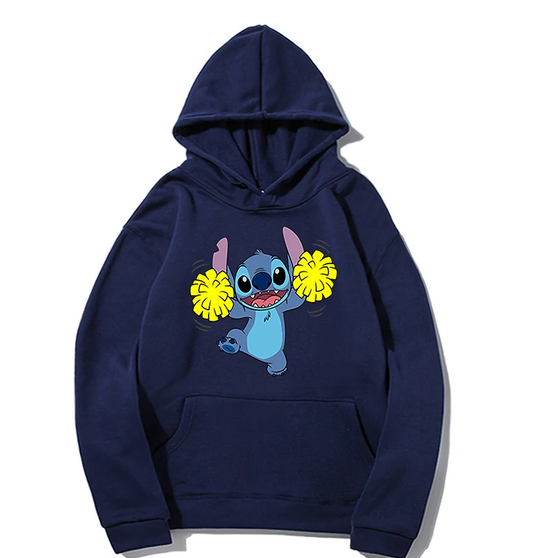

Disney Lilo Stitch Cartoon Anime Hoodie Tops Women's Loose Long Sleeve
