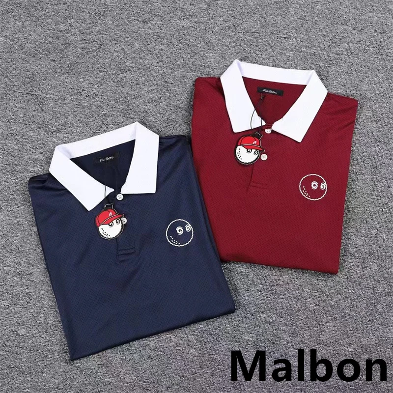 Летняя новая модная повседневная мужская рубашка-поло Malbon golf с 3D принтом и
