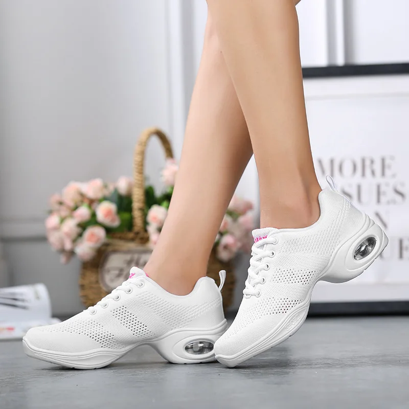 

Women's shoes summer soft bottom square dance shoes adult sailor jazz dance shoes flying woven mesh hollow dance shoes female