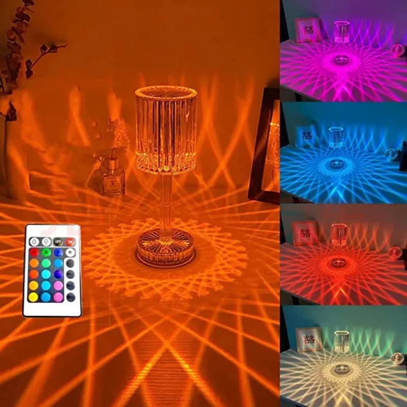 

Touching Control Gatsby Crystal Lamp、Crystal Table Lamp,LED Touch Lamp,16 Colors Changing Cordless Crystal Lamp