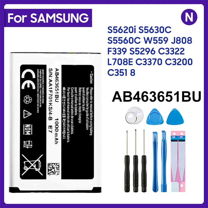 Высококачественный AB463651BU аккумулятор для Samsung GT-C3060R C3222 C3322 C3530 S5600 S5610 S7070 P220 P260 AB463651BA AB463651BE