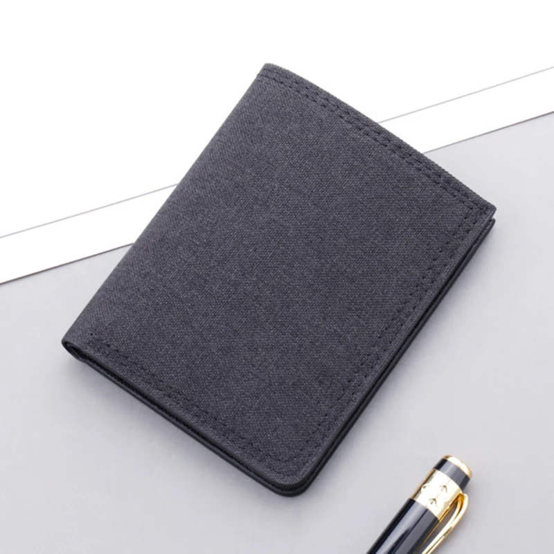 

2022 New Fashion Men Short Wallet Coin Purse Wallet Men's Purse Coin Pouch Card Holder Short Vertical Canvas Wallet