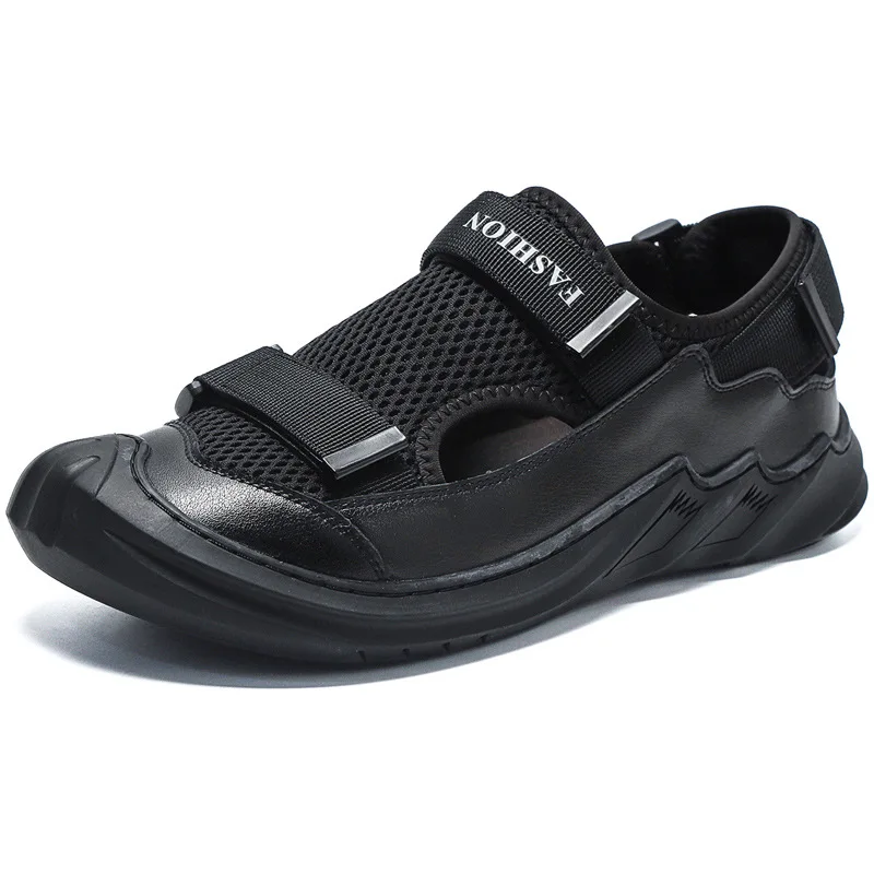 

Sandal Men's Shoes Summer 2023 New Breathable Mesh Perforated Outer Cloth Shoes Men Beach Sports Leather Sandals