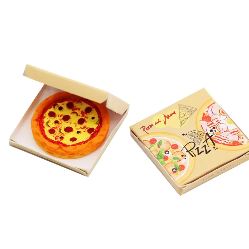 1Set 1:12 Dollhouse Miniature Pizza with Packing Box Model Kitchen Food Decor Toy Doll House Accessories Kids Pretend Play Toys