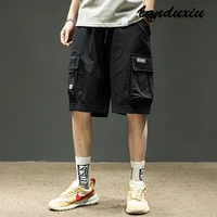 work shorts mens 2022 summer japanese fashion brand middle loose casual khaki trend outer pants landuxiu