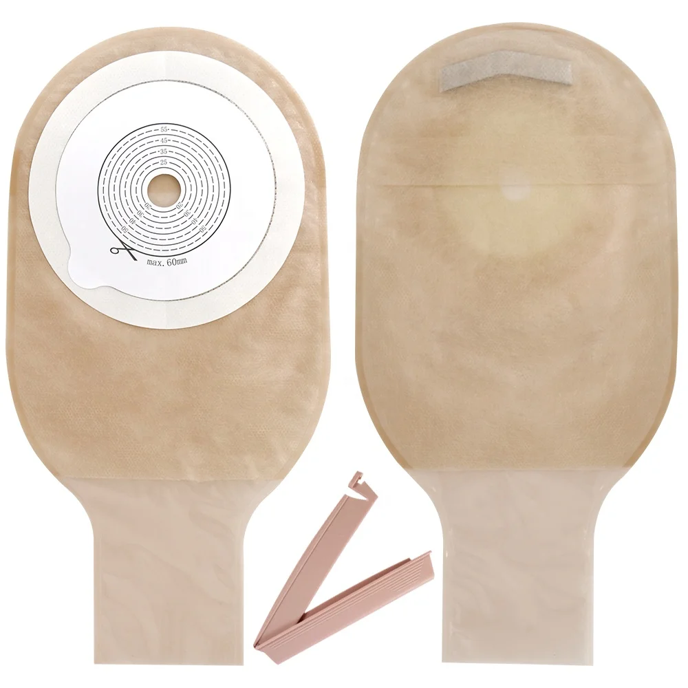 

Open Closed 1 2 Pieces Colostomy Bags Sterilized 60mm 70mm 85mm Medical Disposable Ostomy Bag,100 pieces