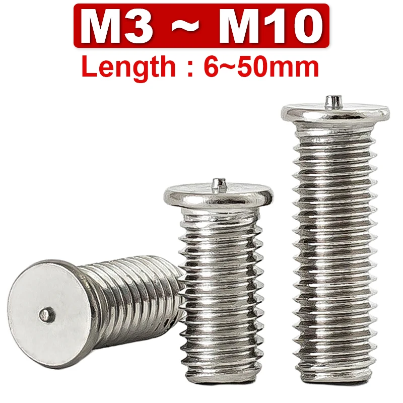 

M3 M4 M5 M6 M8 M10 Spot Welding Screws Bolts Sheet Metal Welding Threaded Column Planting Welding Nail 304 Stainless Steel