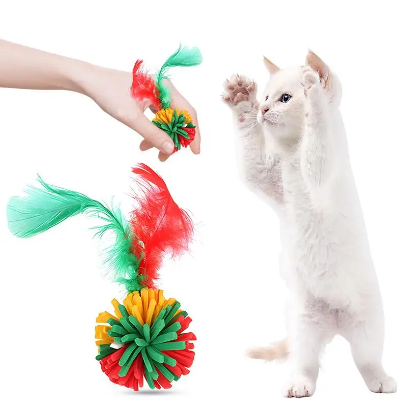 

Cats Bouncy Balls Creative Colorful Interactive Cat Soft Toy Noise Free Chewing For Cat Enrichment Kitten Toys Fun Pet Accessory