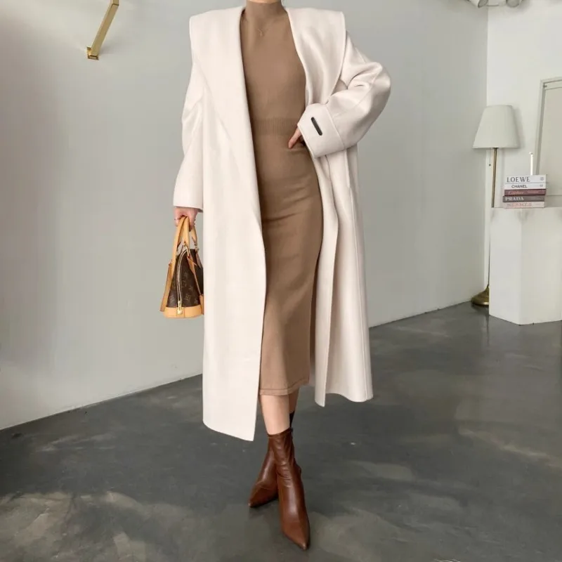 Женское шерстяное пальто в стиле ретро