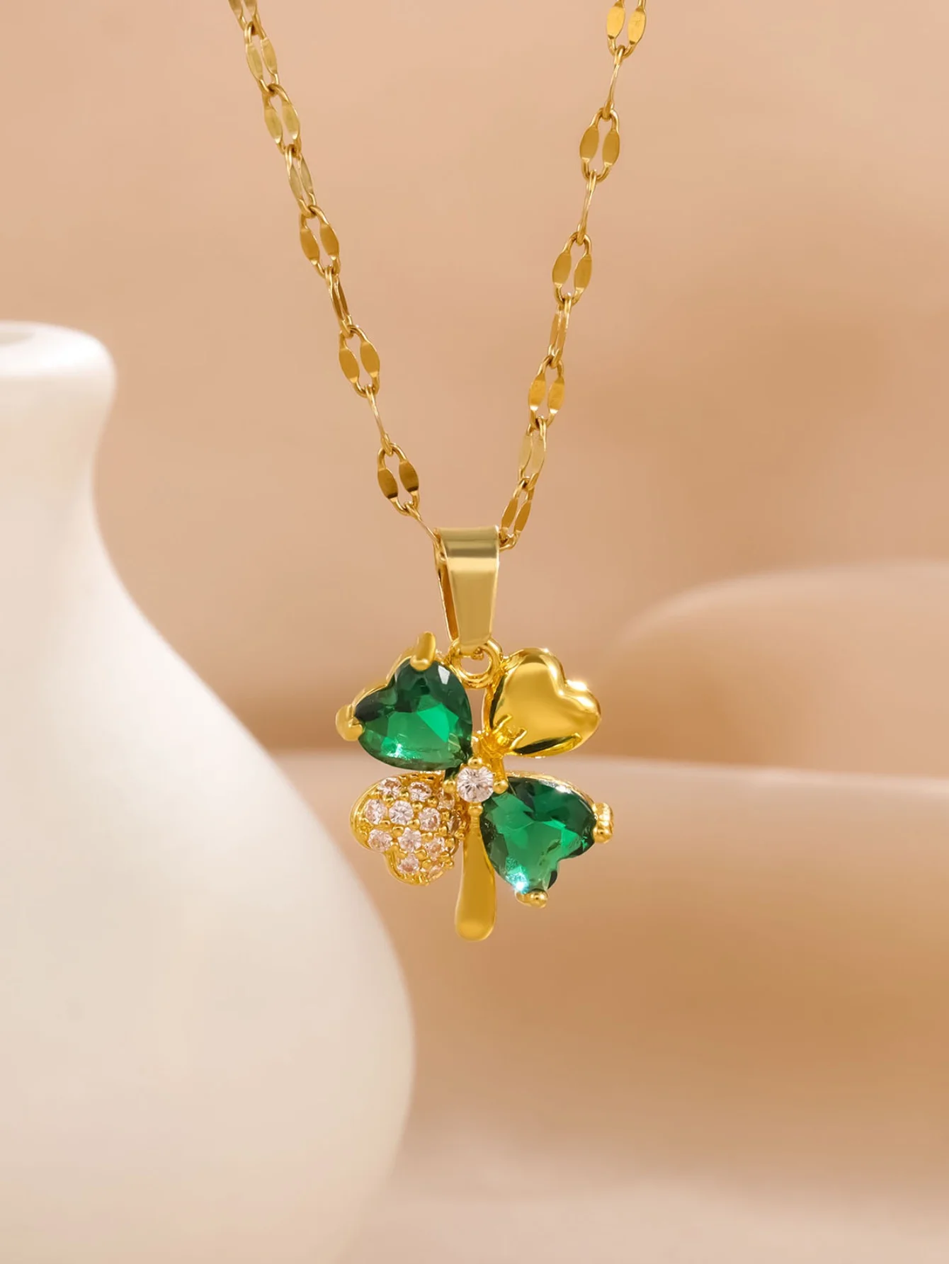 1 шт. медная подвеска с золотым покрытием и цепочкой из нержавеющей стали