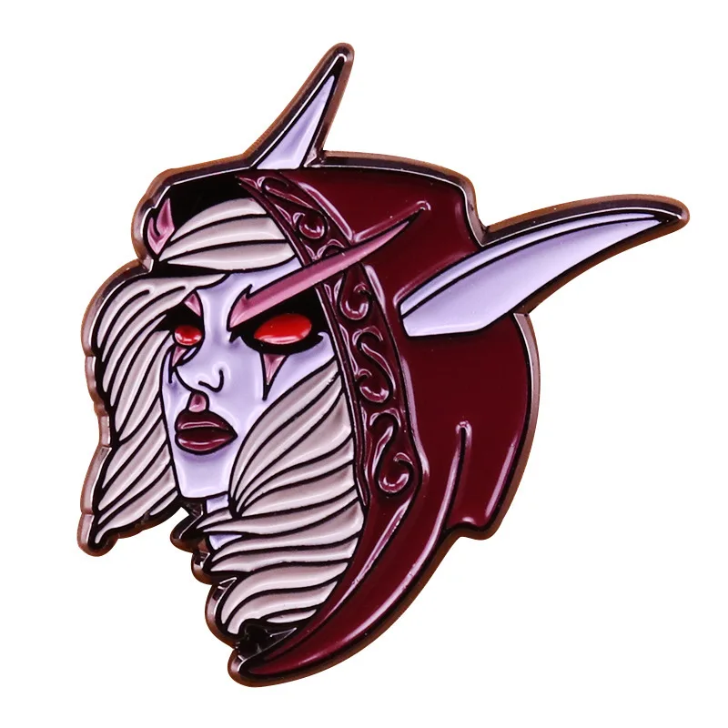 

Red-eyed Woman Enamel Pin Wrap Clothes Lapel Brooch Fine Badge Fashion Jewelry Friend Gift