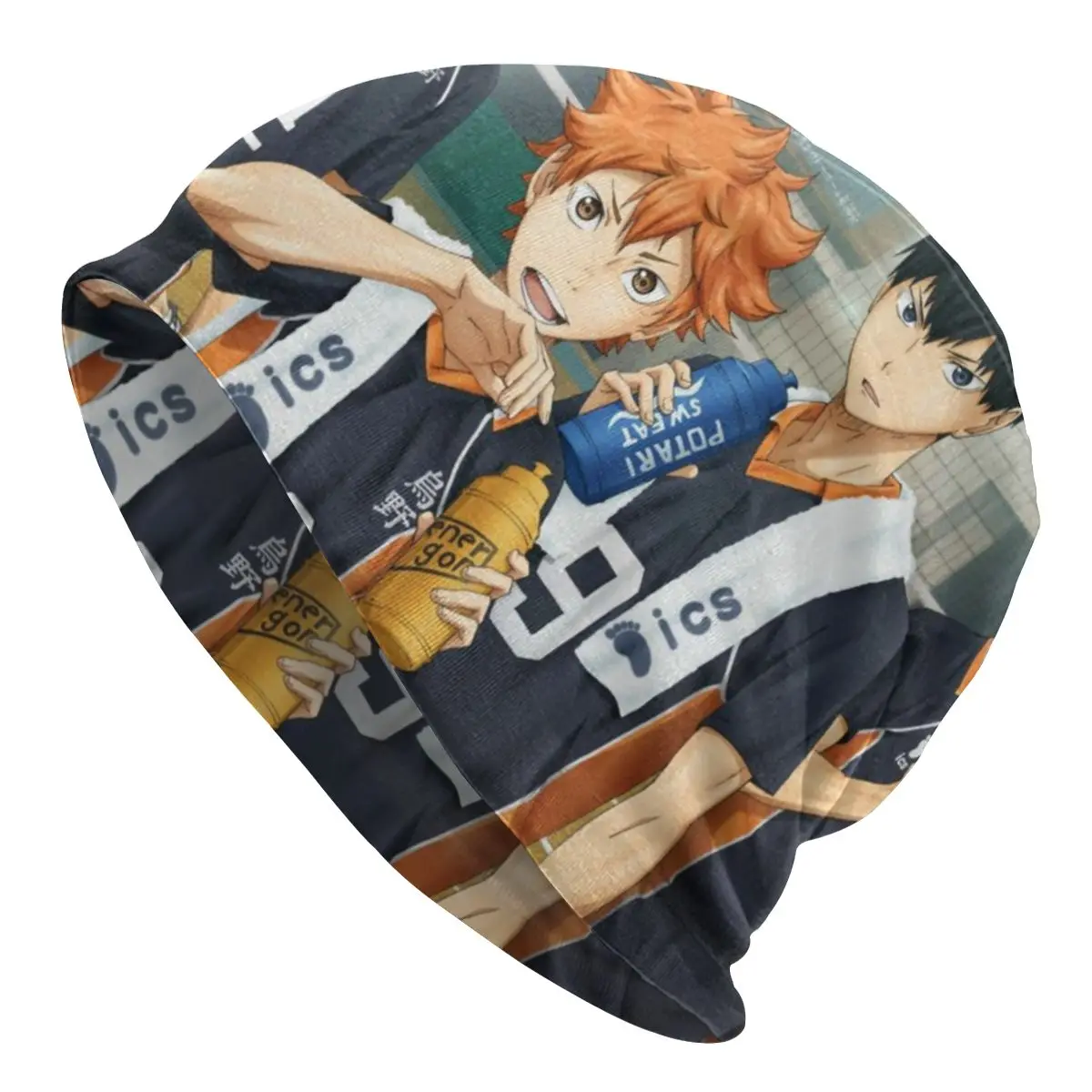 

Drinking Haikyuu Shoyo Hinata Sports Comics Unisex Bonnet Winter Warm Windproof Hats Double Layer Thin Hat Breathable Caps