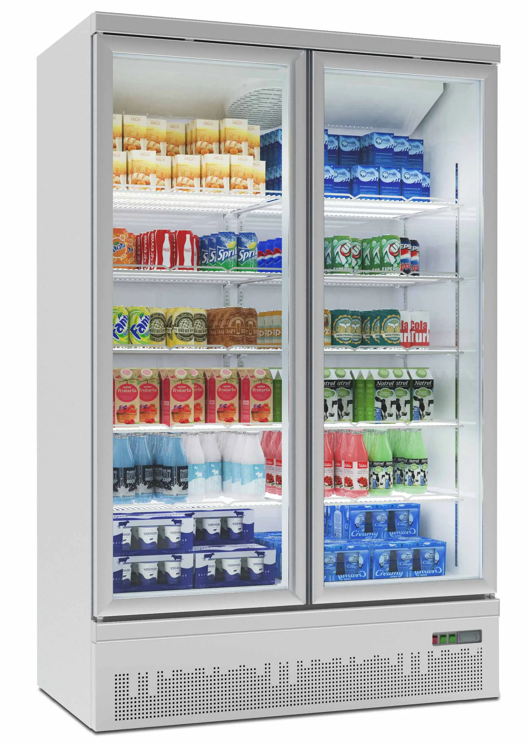 

Showcase Refrigerators Commercial upright double glass door beverage display