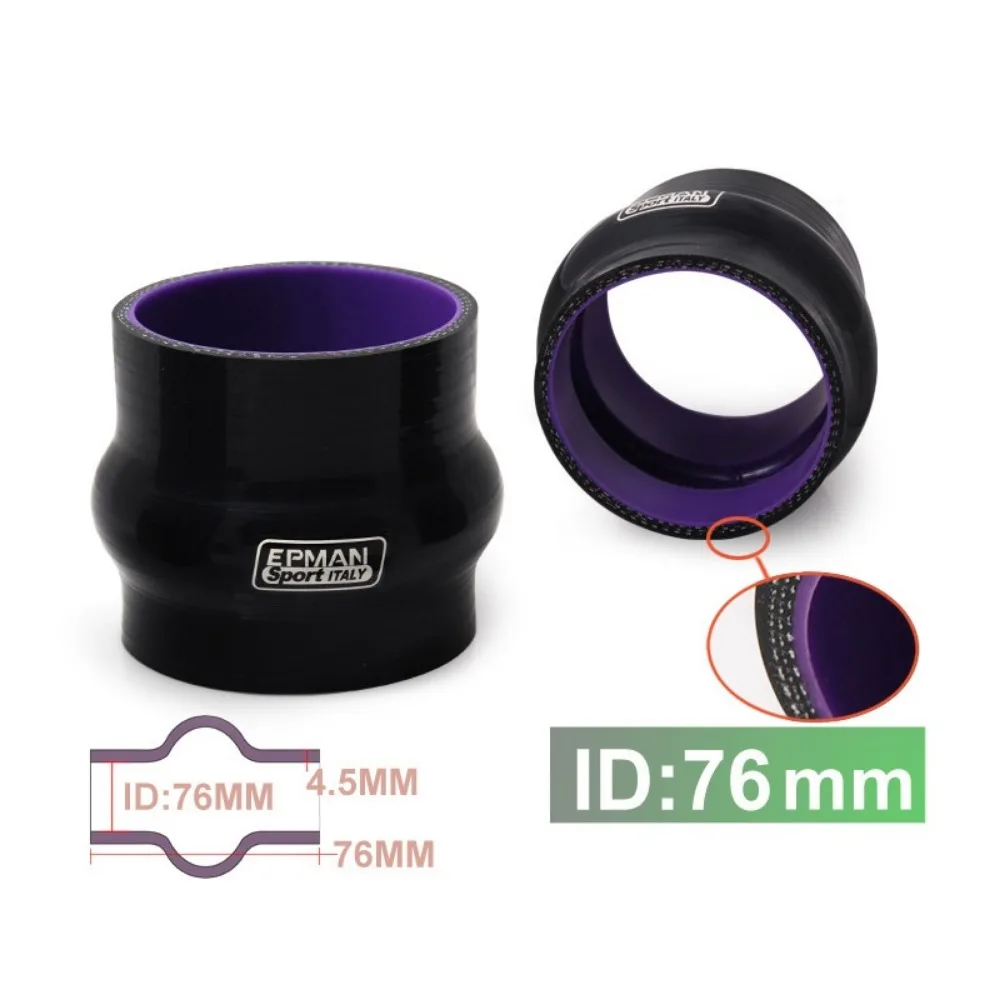 

Силиконовый шланг для горба EPMAN, черный усиленный турбо-сединитель, универсальный для VW GOLF GTI MK3 70/76/80/83/89/102 мм EP-SSTF76