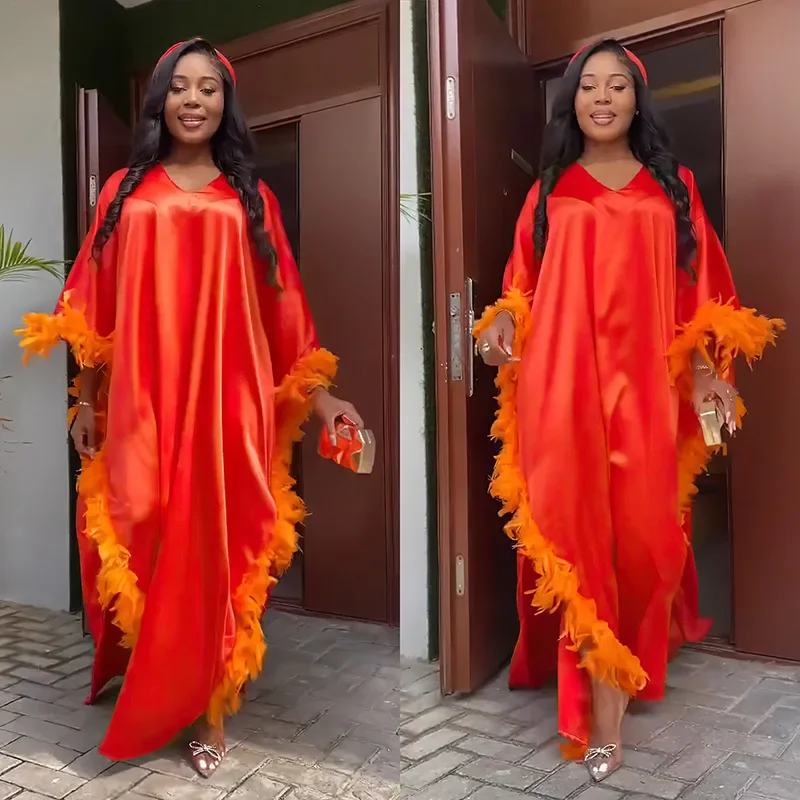 Африканское длинное платье для женщин с галстуком на голову Элегантные женские