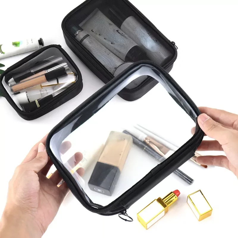 

Casual Pencil Case Cosmetic Bag Transparent Waterproof Large Capacity Zipper Storage Bag Makeup Bag Outdoor Travel Supplies