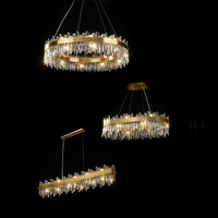 dimmable led gold silver crystal chandelier lighting hanging lamps lustre suspension luminaire lampen for dinning room