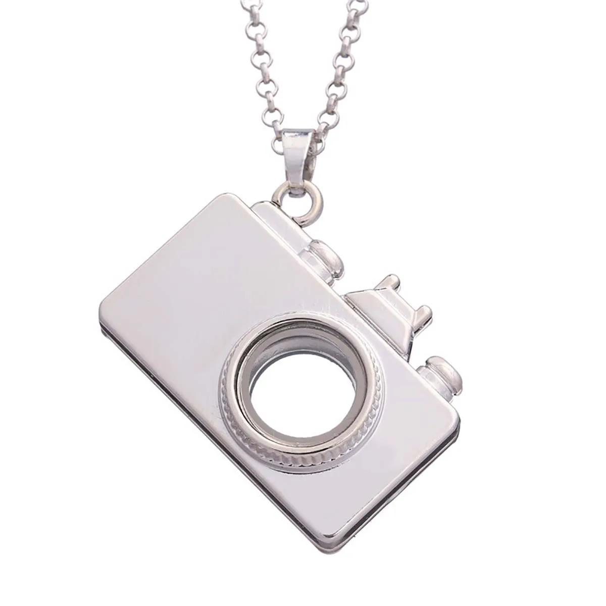 

2Pcs Alloy Pendant Rose Gold/Golden/Black/White Glossy Surface Camera Shape Glass Photo Boxes for DIY Jewelry Making Openable