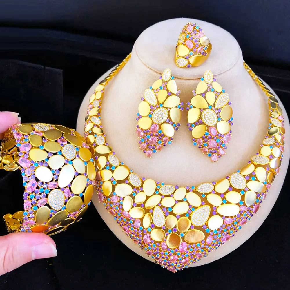 Missvikki великолепное свадебное ожерелье невесты роскошное Кольцо Дубай 4 шт. платье