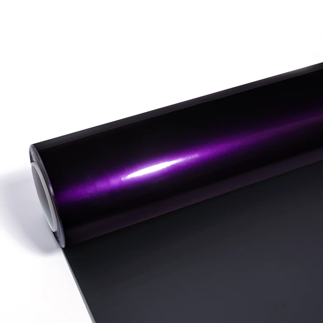 

PET Backing Midnight Purple Car Wrap Companies Glossy Metallic Vinyl Car Body Film